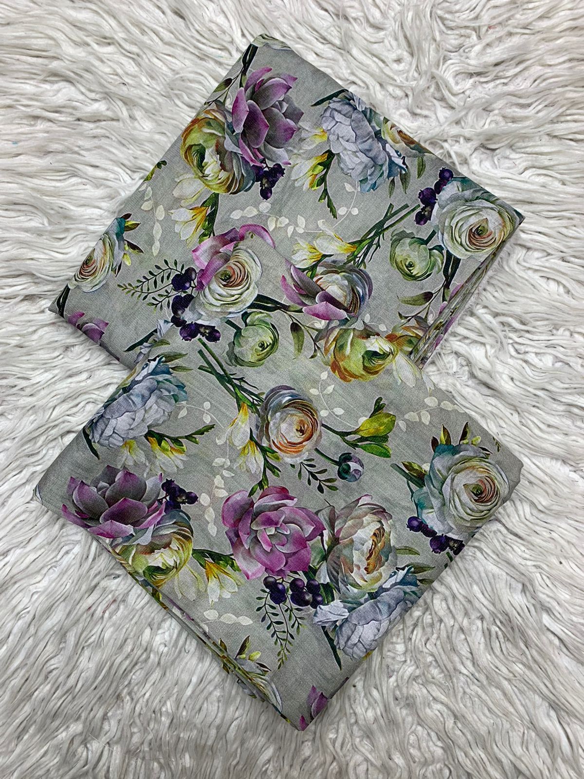 2Pc Chamki Lawn Digital Printed Unstitched Suit Vol-484