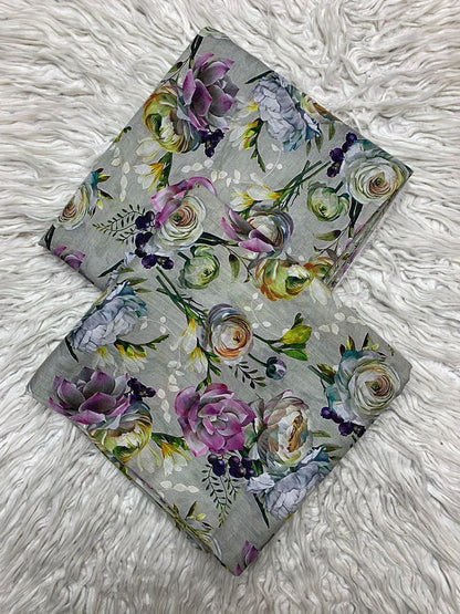 2Pc Chamki Lawn Digital Printed Unstitched Suit Vol-484