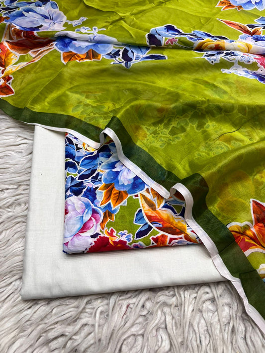 90x88 Lawn 3Pc Printed Suit Vol-005