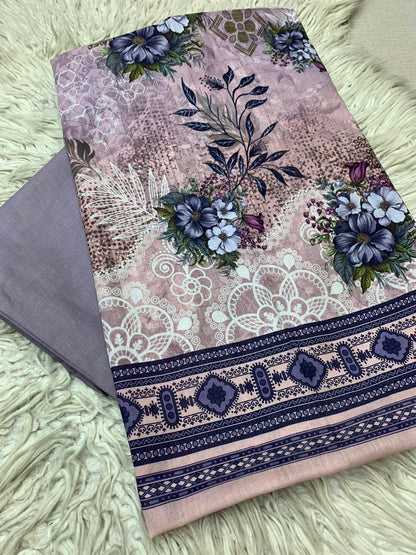 2Pc Printed Lawn Unstitched Suit 550