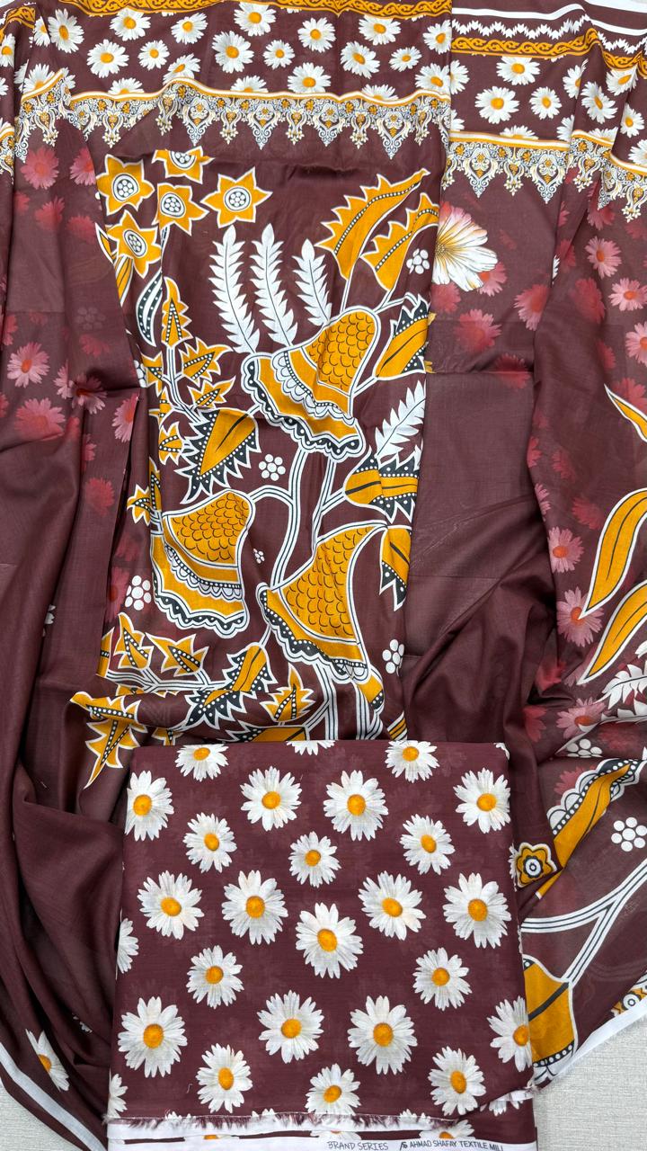 3Pc Lawn Unstitched Suit - #31041