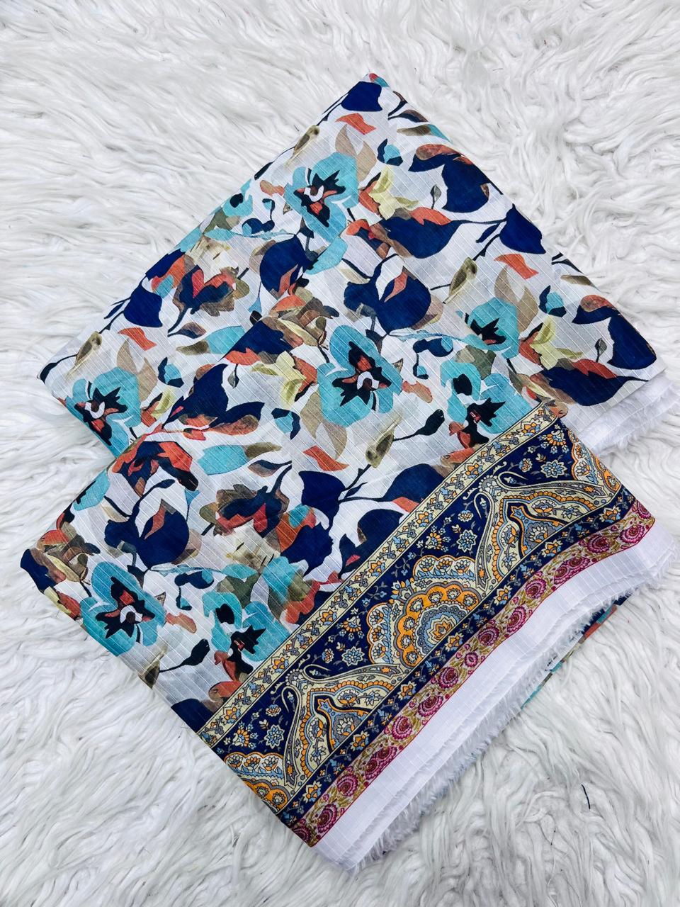 2Pc Sapphire Lawn Bana Dora Allover Unstitched Suit Vol-0119