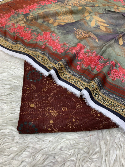 Sapphire 3Pc Bana Dora Lawn Unstitched Suit Vol-0127