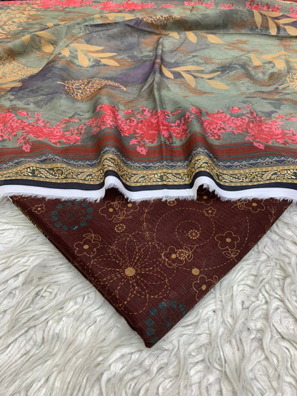 Sapphire 3Pc Bana Dora Lawn Unstitched Suit Vol-0127