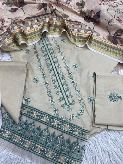 3Piece Embroidered Ricamo Dress