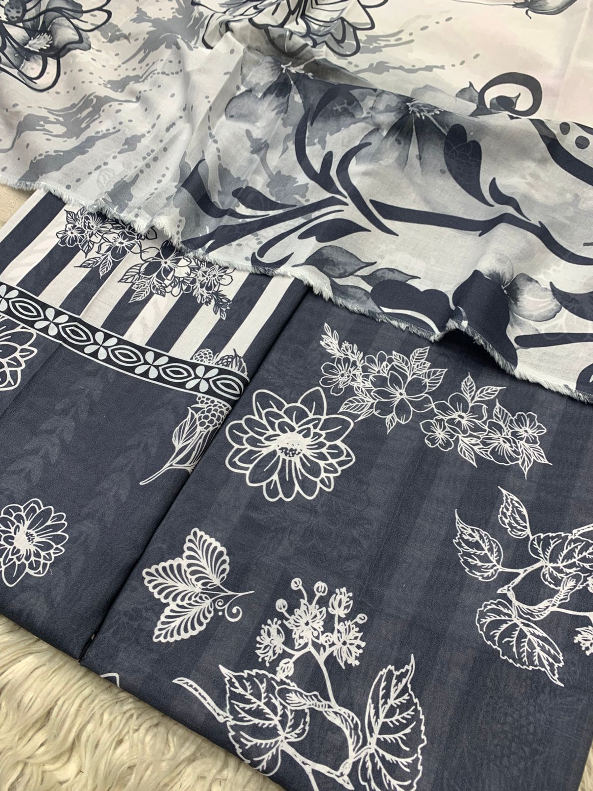 2Pc Supima Lawn Kameez & Duppata Printed Suit  Vol-3213