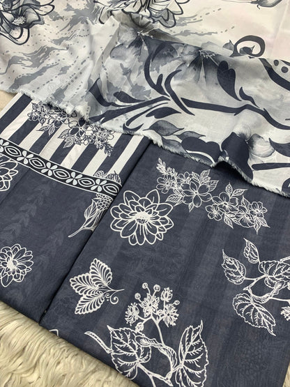 2Pc Supima Lawn Kameez & Duppata Printed Suit  Vol-3213