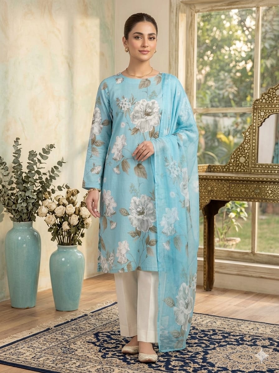 90x88 3Pc Premium Lawn Suit 002
