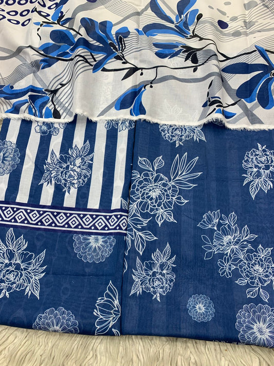 2Pc Supima Lawn Kameez & Duppata Printed Suit  Vol-3213