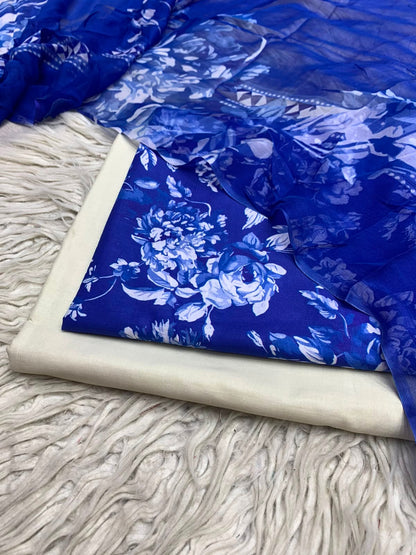90x88 3Pc Premium Lawn Suit Vol-0020