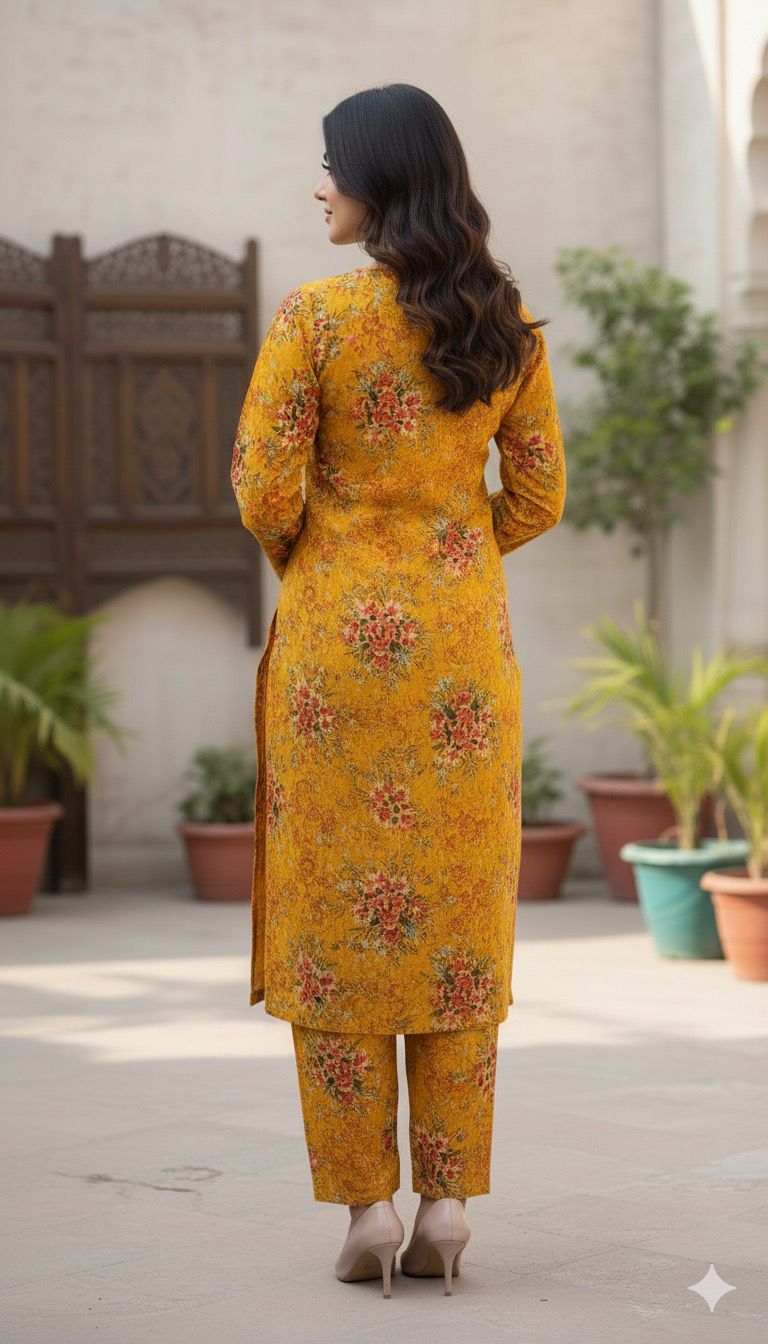 2-Piece Taweera Cotton Allover Suit D-40818