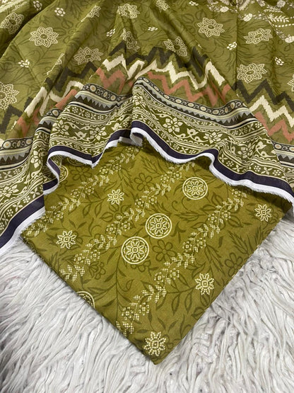 3Pc Supima Lawn Unstitched Suit 1432