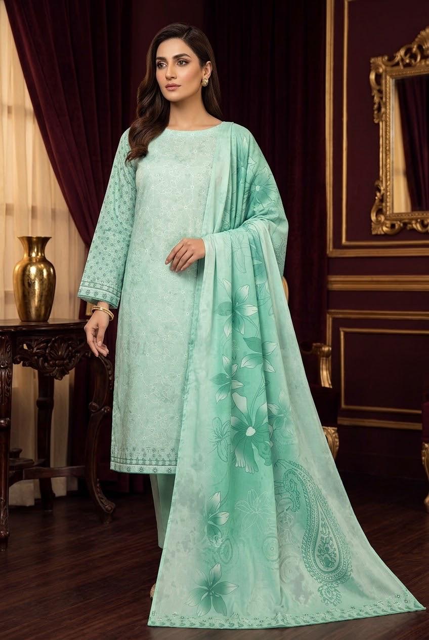 3Pc Digital Printed Karandi Unstitched Suit 584