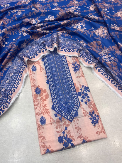 2Pc Slub Khaddar Kameez & Dupatta Suit 6237