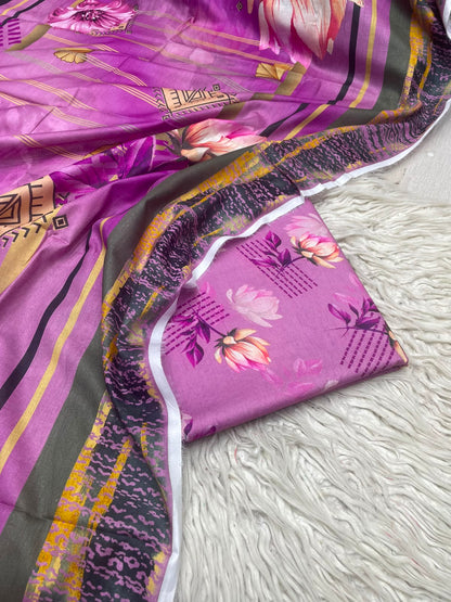 3Pc Same Digital Printed Lawn Suit 490