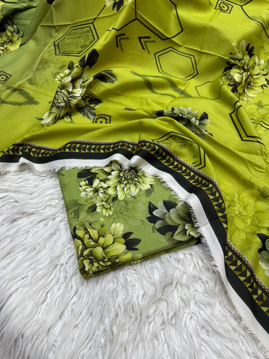 3Pc Slub Khaddar Allover Suit - 0075
