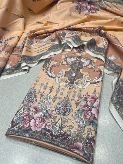 2Pc Dhanak Kameez & Dupatta Unstitched Suit 74