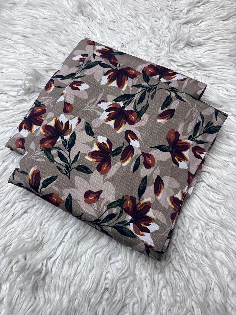 2Pc Bana Dora Linen Allover Suit Vol-3171