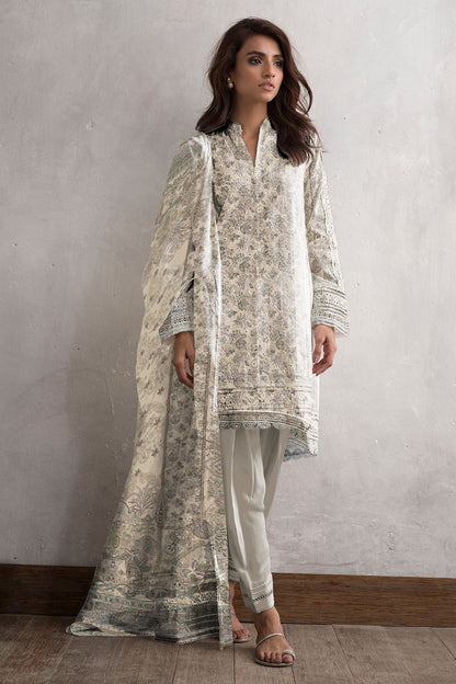 3Pc Lawn Bana Dora Unstitched Suit 35865