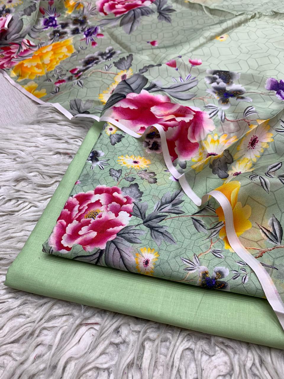 90x88 3Pc Premium Lawn Suit Vol-005