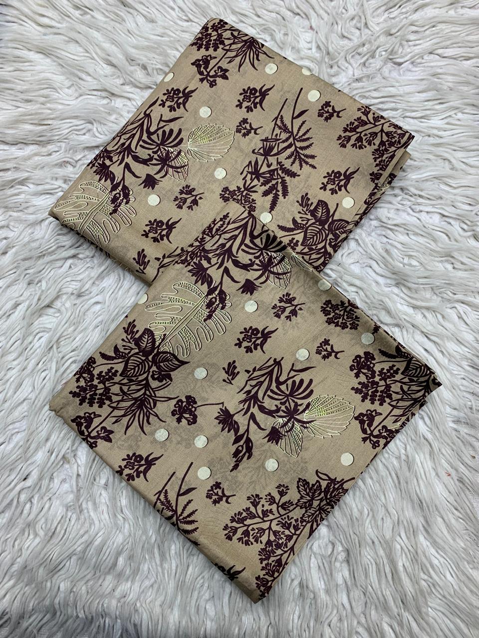 2Pc Supima Lawn Unstitched Suit  Vol-476