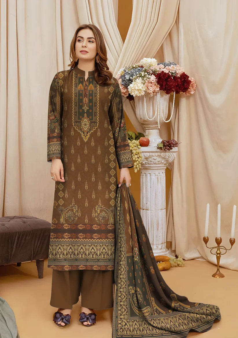 3 PC Bin Noor Fab Shamray Unstitched Suit Vol-0027