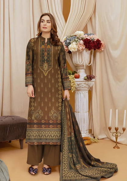 3 PC Bin Noor Fab Shamray Unstitched Suit Vol-0027