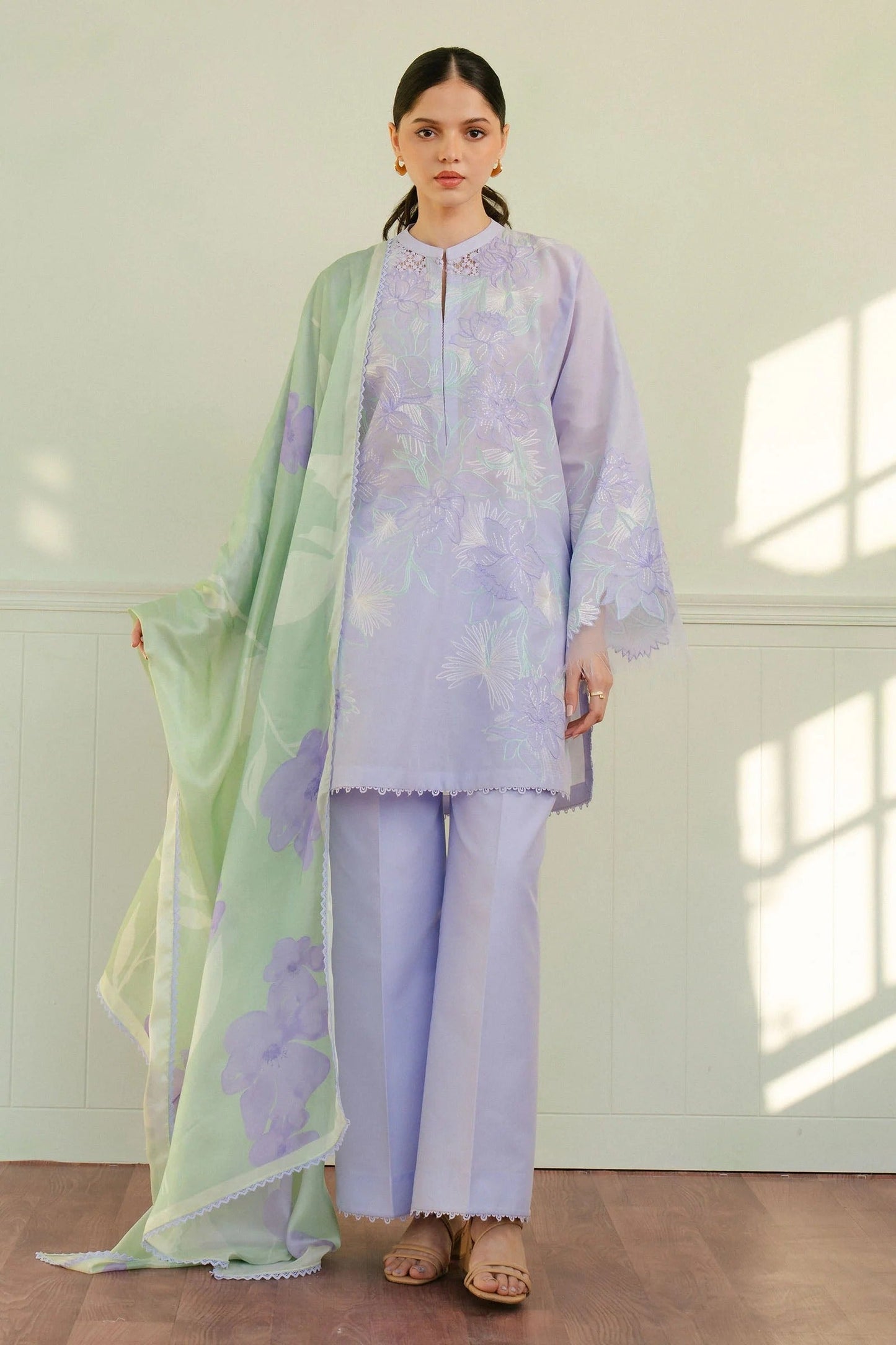 3Piece Embroidered Ricamo Dress