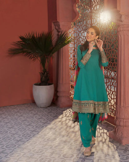 3Piece Embroidered Ricamo Dress