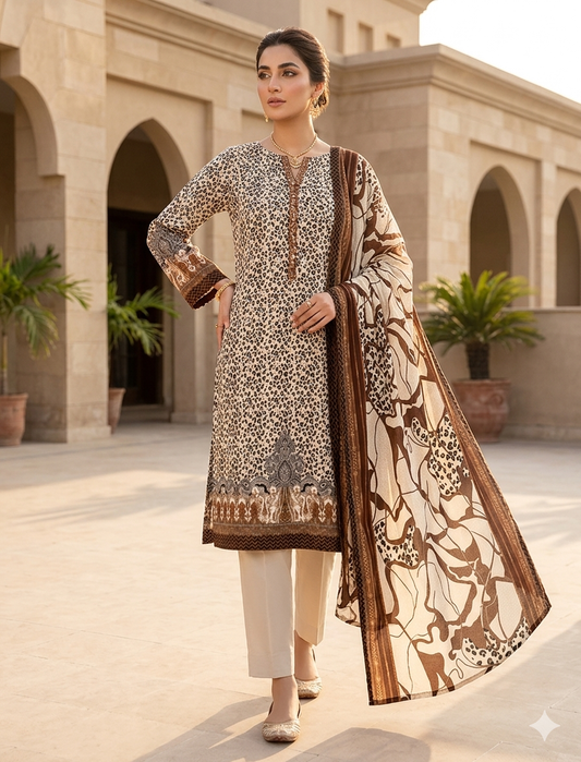 Noura Premium Lawn 3pc -1028