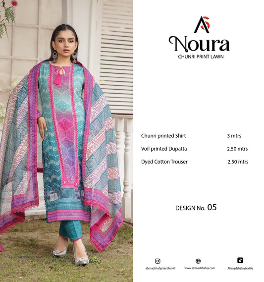Chunri - Noura 3Pc Premium Lawn by Ahmad Shafay 0138