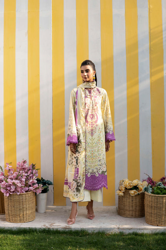 Firdous - Printed - Lawn - 3pc - D915