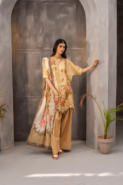 Firdous 2Pc Printed Lawn Unstitched Suit 1054