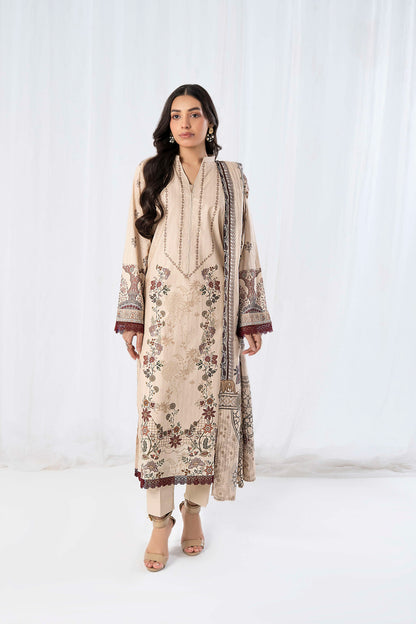 3PC Firdous Cambric Printed Unstitched Suit Vol-0095