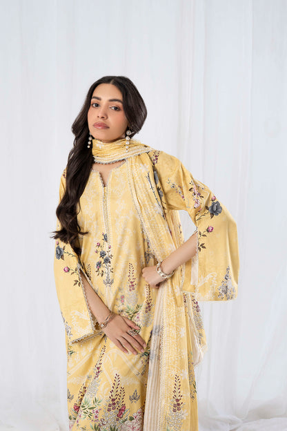 3 PC Firdous Cambric Printed Unstitched Suit vol-0095
