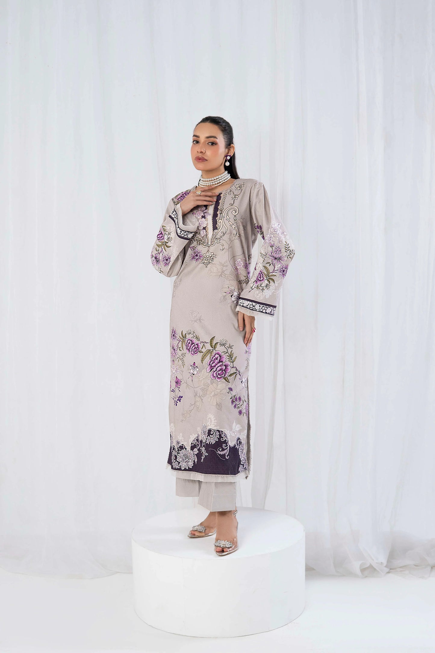 3 PC Firdous Cambric Printed Unstitched Suit D-962