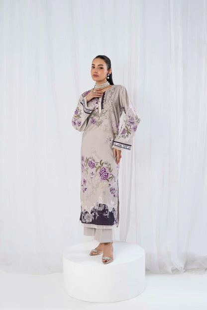 3 PC Firdous Cambric Printed Unstitched Suit D-962