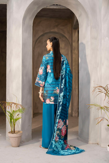 90/88 3PC Firdous Lawn  Unstiched Suit Vol-0033