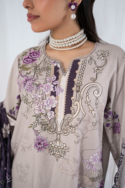 3 PC Firdous Cambric Printed Unstitched Suit D-962