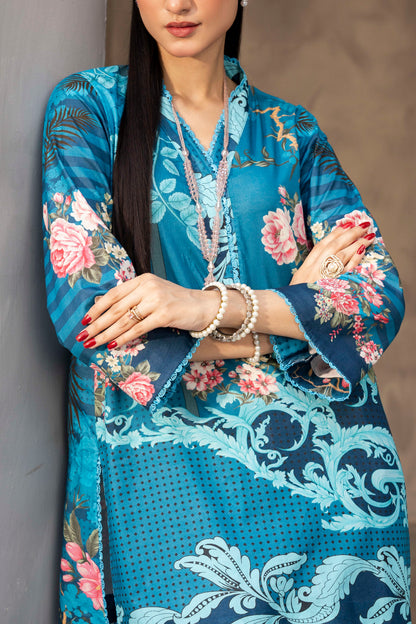 90/88 3PC Firdous Lawn  Unstiched Suit Vol-0033