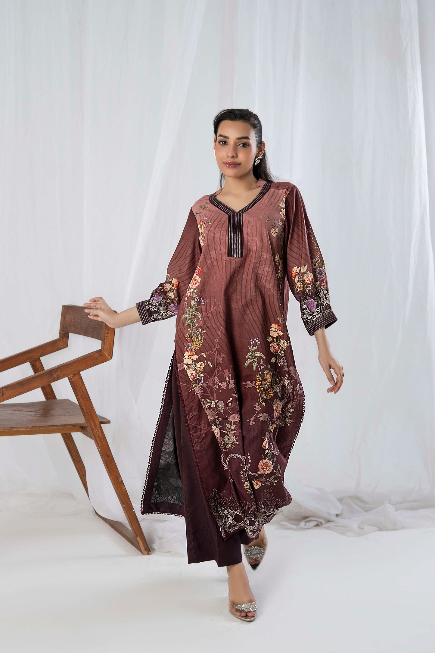 3PC Firdous Cambric Printed Unstitched Suit Vol-0095