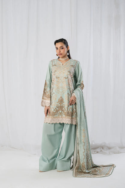 3PC Firdous Cambric Printed Unstitched Suit Vol-0095