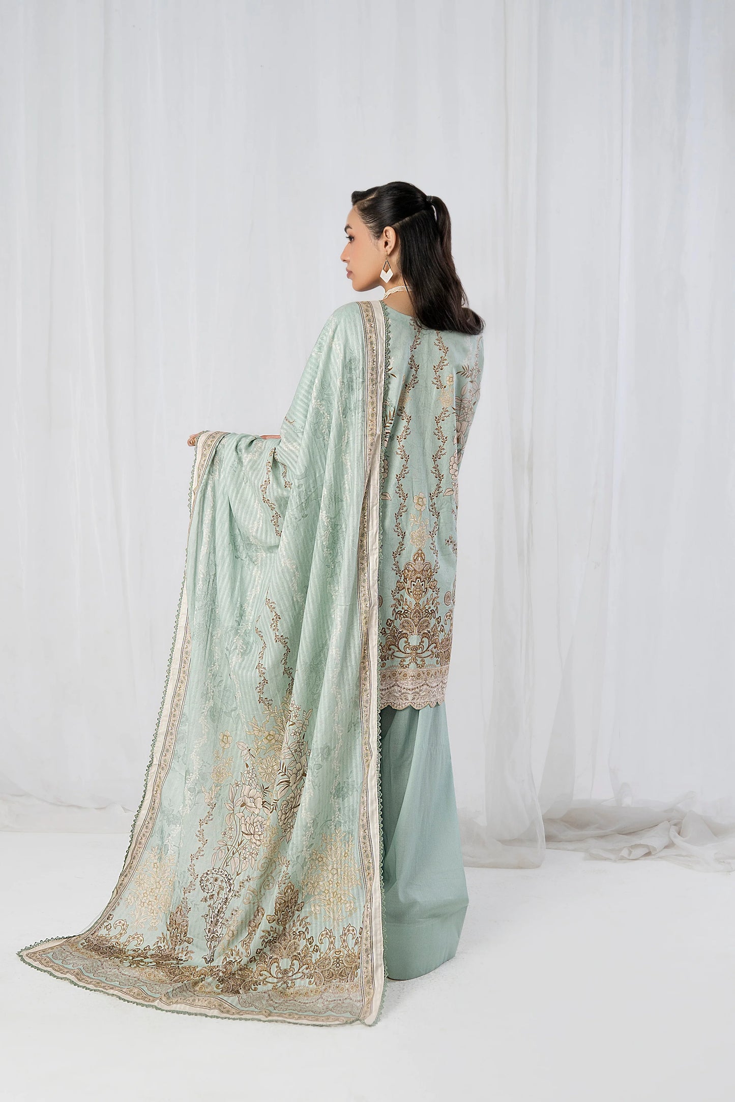 3PC Firdous Cambric Printed Unstitched Suit Vol-0095