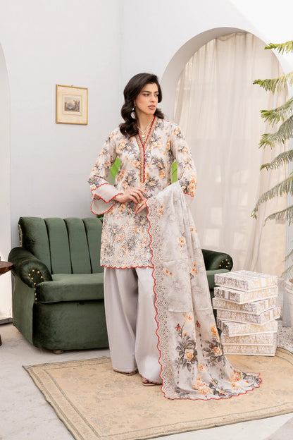 Firdous - Embroidered - Printed - Lawn - 3pc - D773