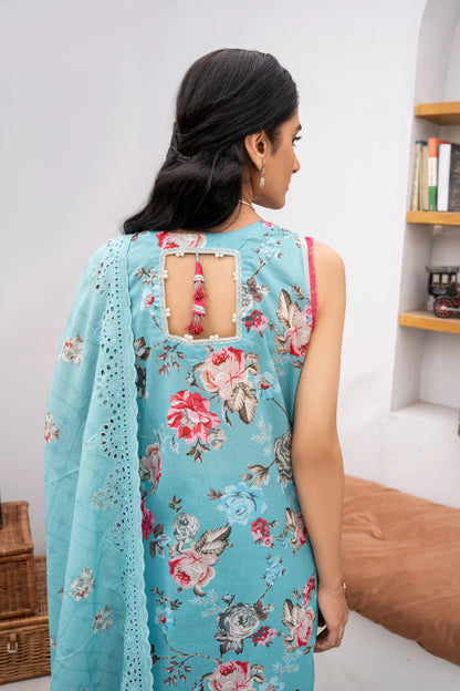 Firdous - Embroidered - Printed - Lawn - 3pc - D774