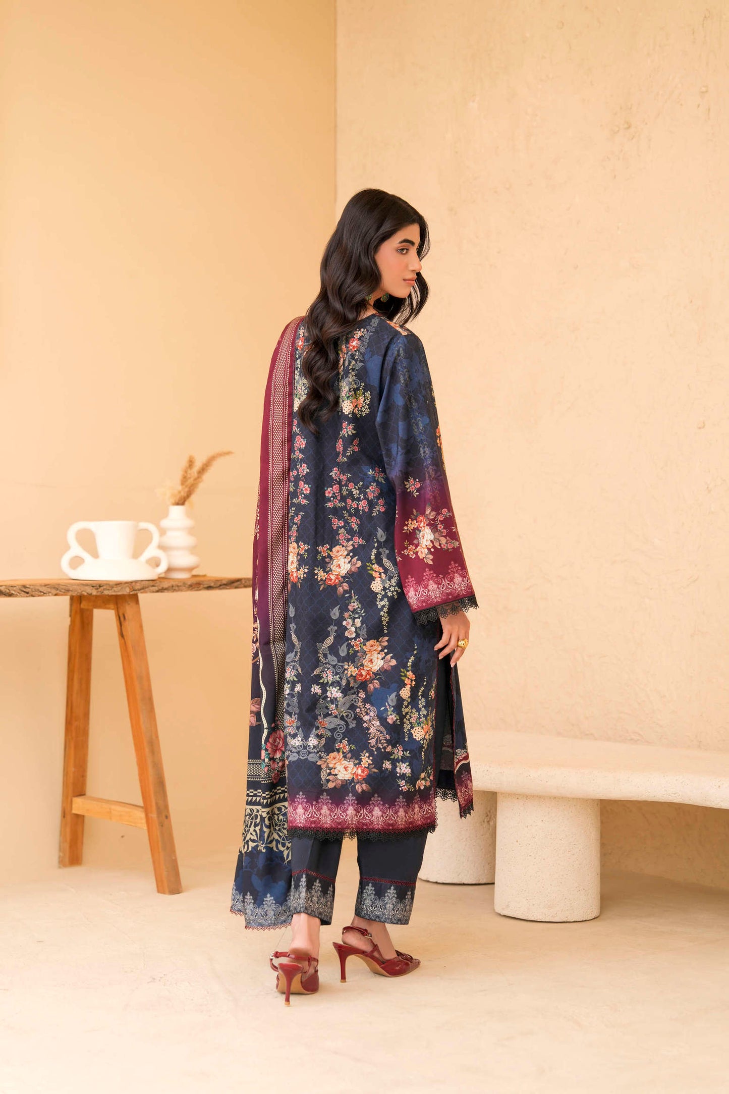 3Pc Firdous Silk Lumen Digital Printed Unstitched Suit Vol-0130
