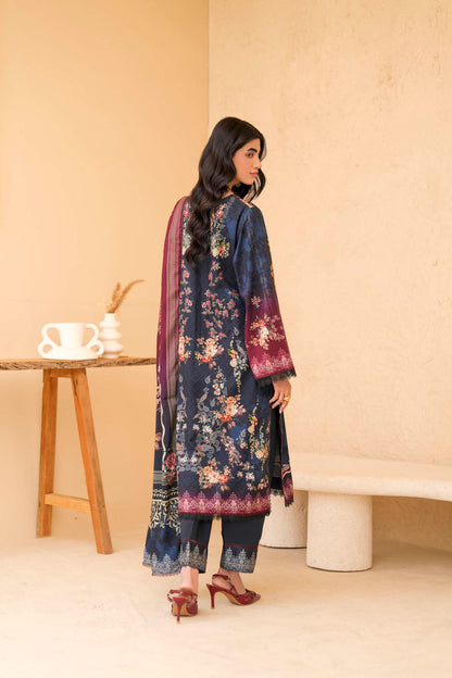 3Pc Firdous Silk Lumen Digital Printed Unstitched Suit Vol-0130