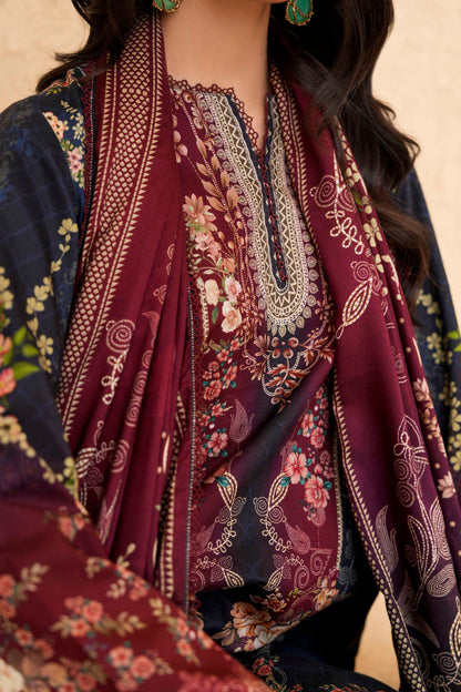 3Pc Firdous Silk Lumen Digital Printed Unstitched Suit Vol-0130