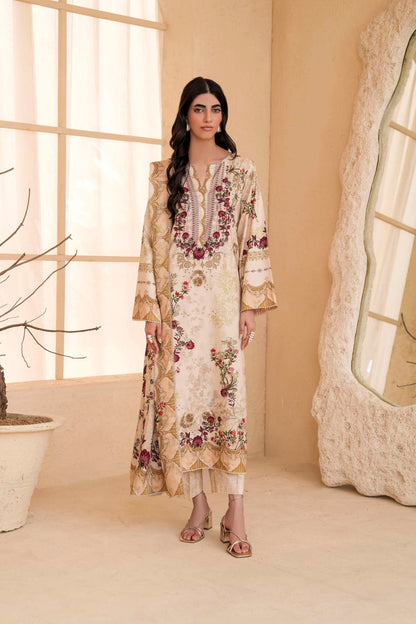 3Pc Firdous Silk Lumen Digital Printed Unstitched Suit Vol-0130