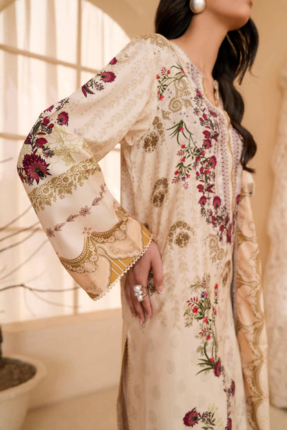 3Pc Firdous Silk Lumen Digital Printed Unstitched Suit Vol-0130